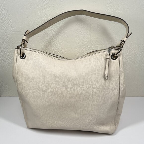 Kate Spade Kat Shoulder Bag Off White Pebbled Leather Slouchy Hobo - Picture 2 of 14